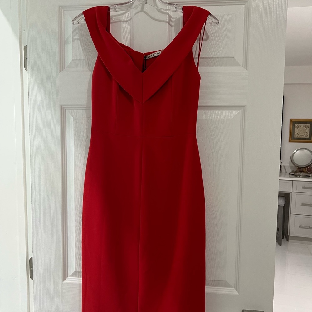 Alice + Olivia Strapless Red Dress